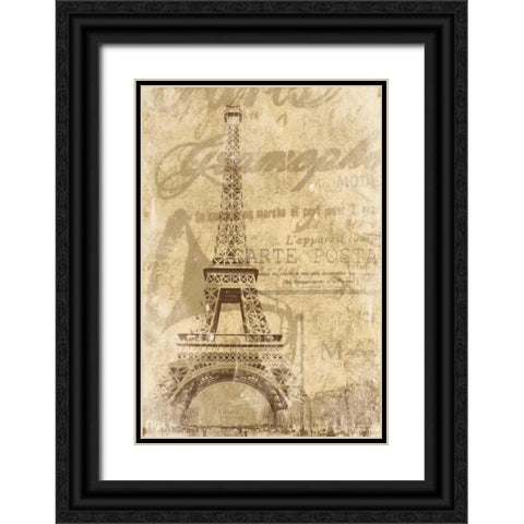 Paris F Black Ornate Wood Framed Art Print with Double Matting by Grey, Jace