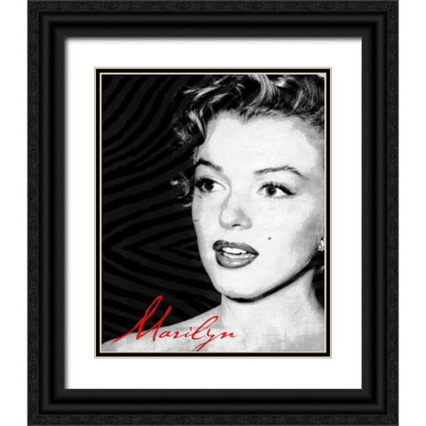 Monroe Text Black Ornate Wood Framed Art Print with Double Matting by Grey, Jace