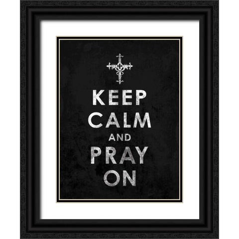 Keep Calm 2 Black Ornate Wood Framed Art Print with Double Matting by Grey, Jace