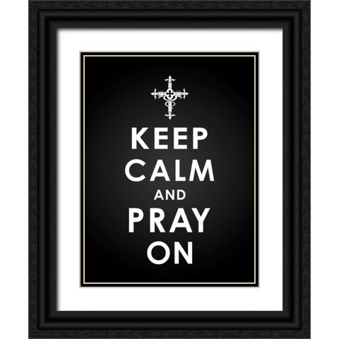 Keep  Calm Black Ornate Wood Framed Art Print with Double Matting by Grey, Jace