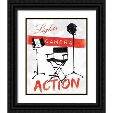 Cinema A Black Ornate Wood Framed Art Print with Double Matting by Grey, Jace