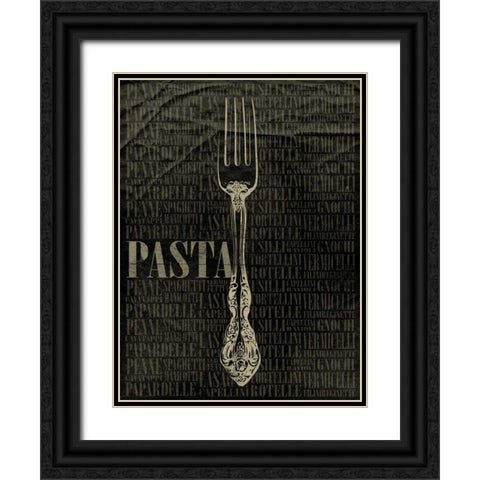 PASTA Type 2 Black Ornate Wood Framed Art Print with Double Matting by Grey, Jace