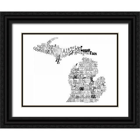 Michigan Black Ornate Wood Framed Art Print with Double Matting by Grey, Jace