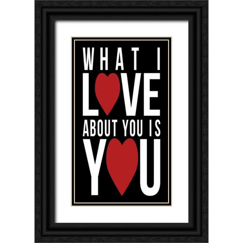 Love You Black Ornate Wood Framed Art Print with Double Matting by Grey, Jace