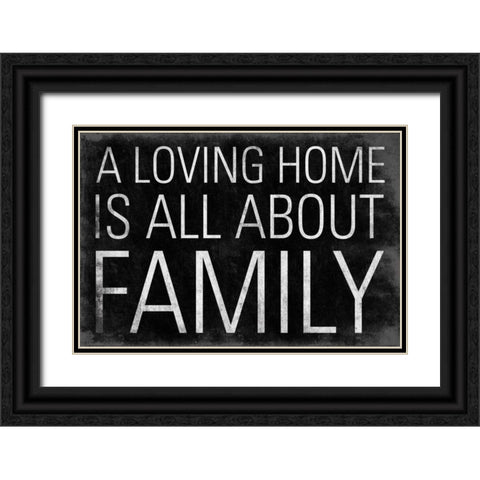 Family Black Ornate Wood Framed Art Print with Double Matting by Grey, Jace