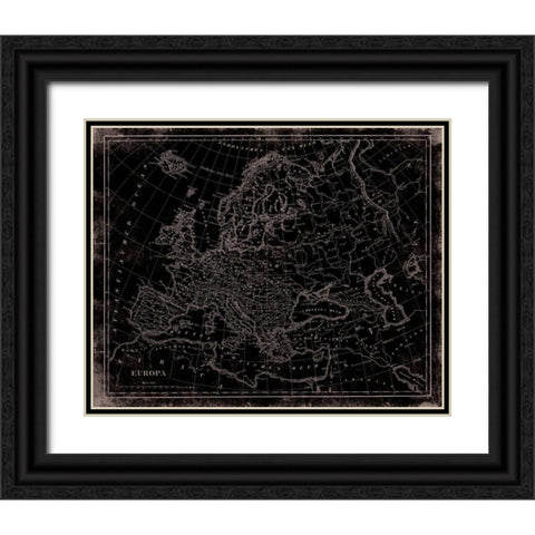 Eastern Map Black Ornate Wood Framed Art Print with Double Matting by Grey, Jace