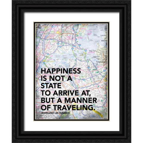 Traveling Map Black Ornate Wood Framed Art Print with Double Matting by Grey, Jace
