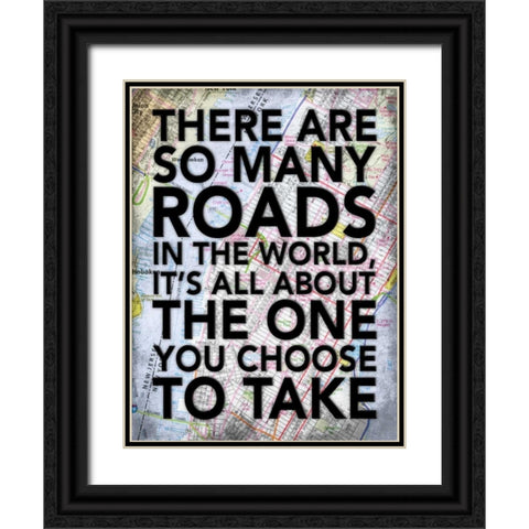 So Many Roads Black Ornate Wood Framed Art Print with Double Matting by Grey, Jace