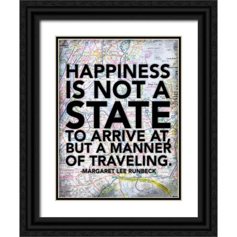 State Map Black Ornate Wood Framed Art Print with Double Matting by Grey, Jace