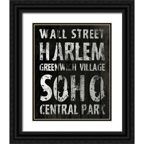 New York Black Ornate Wood Framed Art Print with Double Matting by Grey, Jace