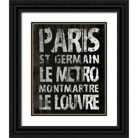 Paris Black Ornate Wood Framed Art Print with Double Matting by Grey, Jace