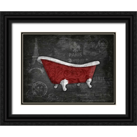 Red Bath Black Ornate Wood Framed Art Print with Double Matting by Grey, Jace