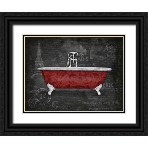 Red Bath 2 Black Ornate Wood Framed Art Print with Double Matting by Grey, Jace