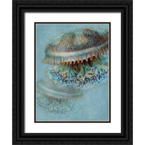 Blue Sea Black Ornate Wood Framed Art Print with Double Matting by Grey, Jace