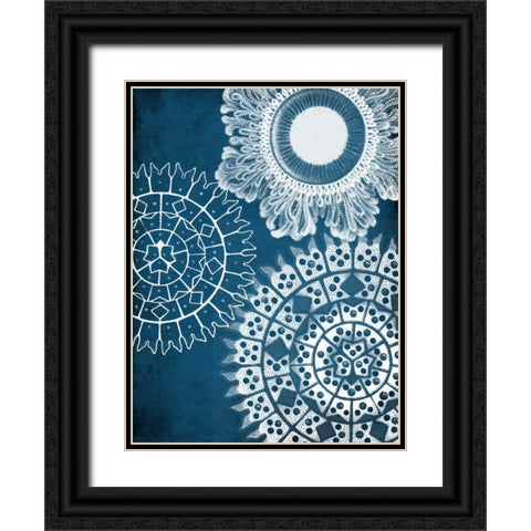 Blue Patterns Mate Black Ornate Wood Framed Art Print with Double Matting by Grey, Jace