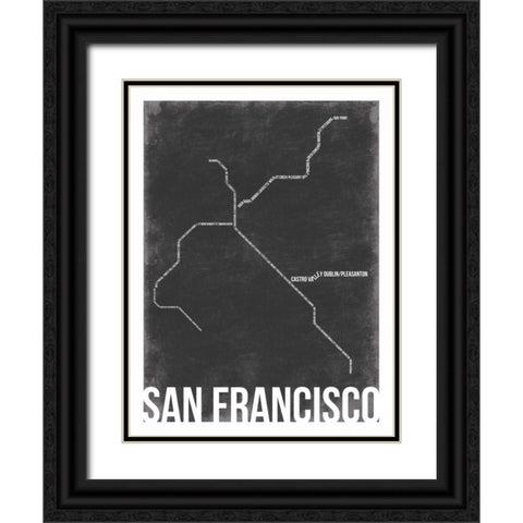 San Fran Black Ornate Wood Framed Art Print with Double Matting by Grey, Jace