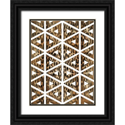 Triangular animals Black Ornate Wood Framed Art Print with Double Matting by Grey, Jace