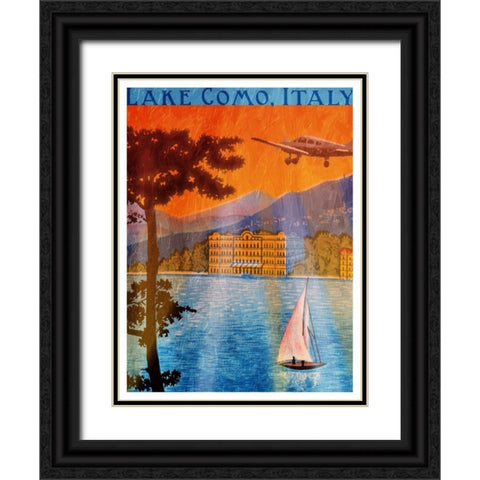 Lake Como Black Ornate Wood Framed Art Print with Double Matting by Grey, Jace