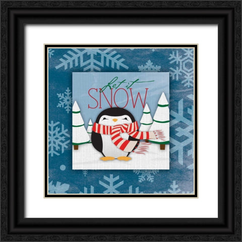 Let it snow Black Ornate Wood Framed Art Print with Double Matting by Grey, Jace