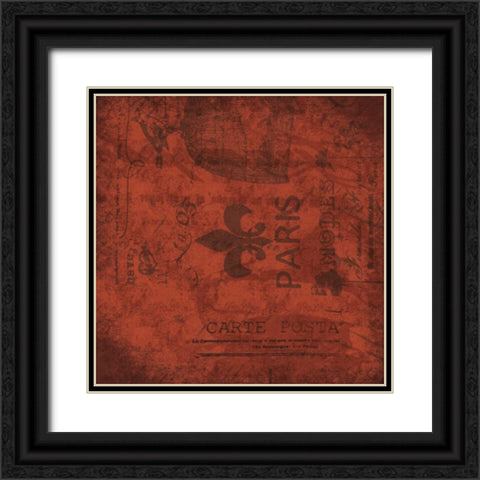 Paris Black Ornate Wood Framed Art Print with Double Matting by Grey, Jace