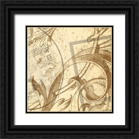 Patterns Black Ornate Wood Framed Art Print with Double Matting by Grey, Jace
