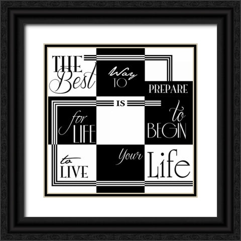 9 patch Black Ornate Wood Framed Art Print with Double Matting by Grey, Jace