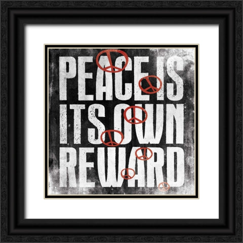 Peace 1 Black Ornate Wood Framed Art Print with Double Matting by Grey, Jace