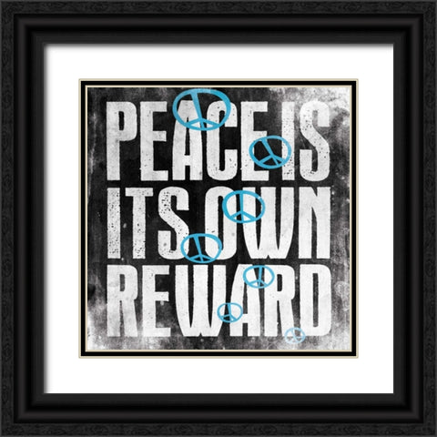 Peace 3 Black Ornate Wood Framed Art Print with Double Matting by Grey, Jace