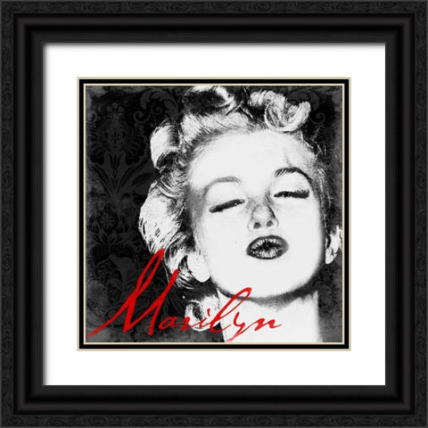 Marilyn Black Ornate Wood Framed Art Print with Double Matting by Grey, Jace