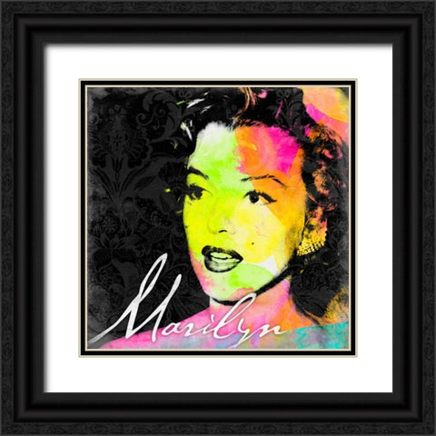 Marilyn Colorful Black Ornate Wood Framed Art Print with Double Matting by Grey, Jace