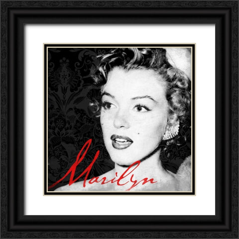 Marilyn Black Ornate Wood Framed Art Print with Double Matting by Grey, Jace
