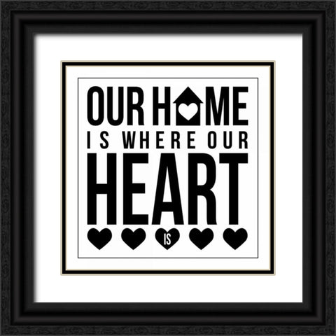 Home 4 Black Ornate Wood Framed Art Print with Double Matting by Grey, Jace