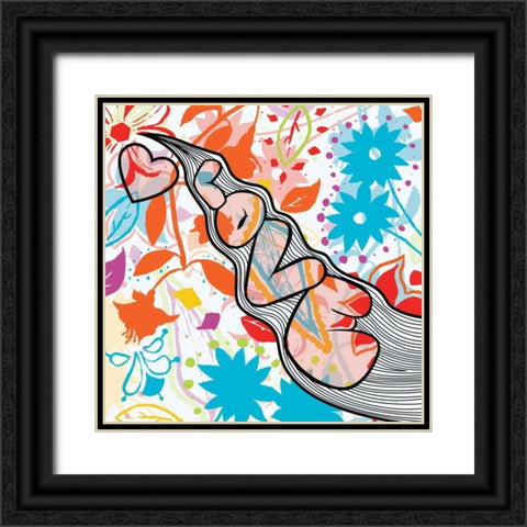 Love 2 Black Ornate Wood Framed Art Print with Double Matting by Grey, Jace