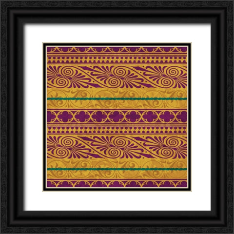 Pattern Black Ornate Wood Framed Art Print with Double Matting by Grey, Jace