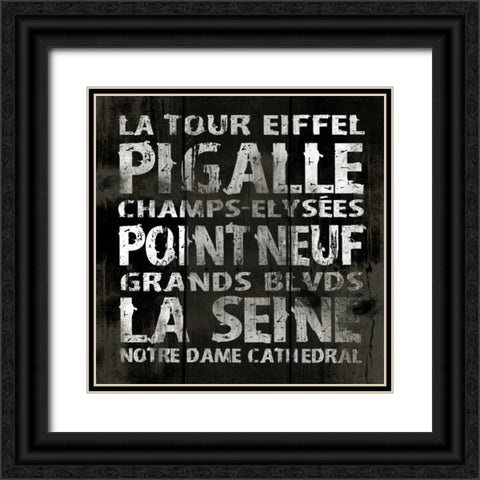 PARIS 2 Black Ornate Wood Framed Art Print with Double Matting by Grey, Jace
