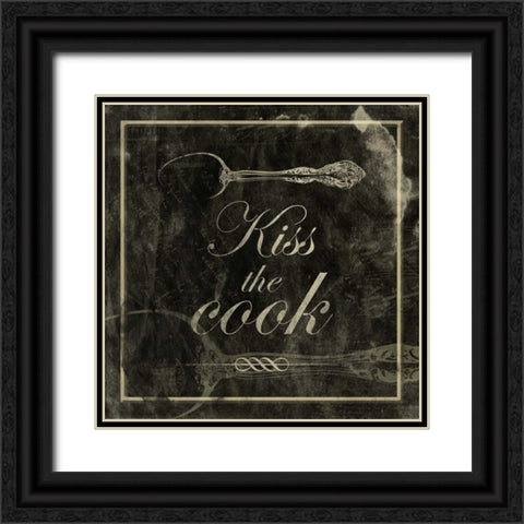 kiss the cook Black Ornate Wood Framed Art Print with Double Matting by Grey, Jace