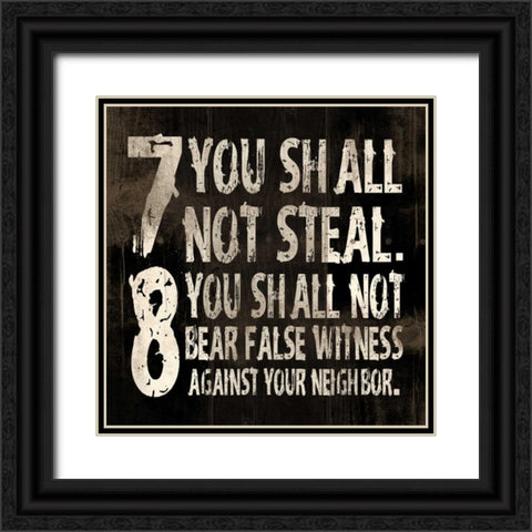 10 commandments Black Ornate Wood Framed Art Print with Double Matting by Grey, Jace