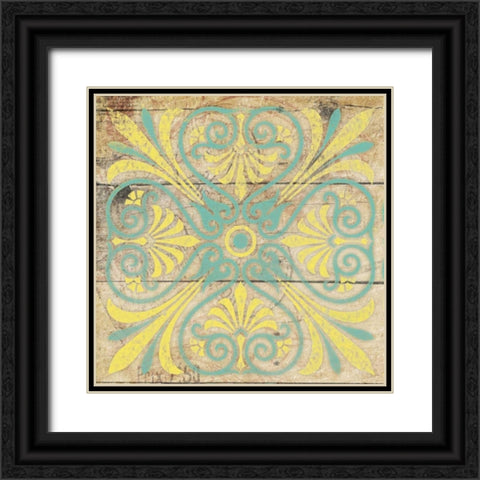 Turq Pattern 5 Black Ornate Wood Framed Art Print with Double Matting by Grey, Jace