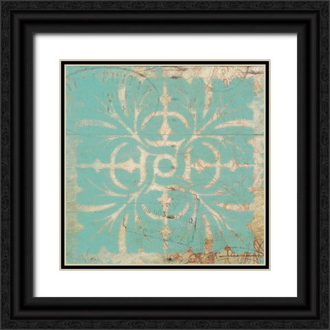 Turq Pattern 6 Black Ornate Wood Framed Art Print with Double Matting by Grey, Jace