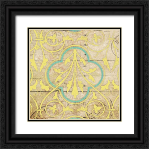 Turq Pattern 7 Black Ornate Wood Framed Art Print with Double Matting by Grey, Jace