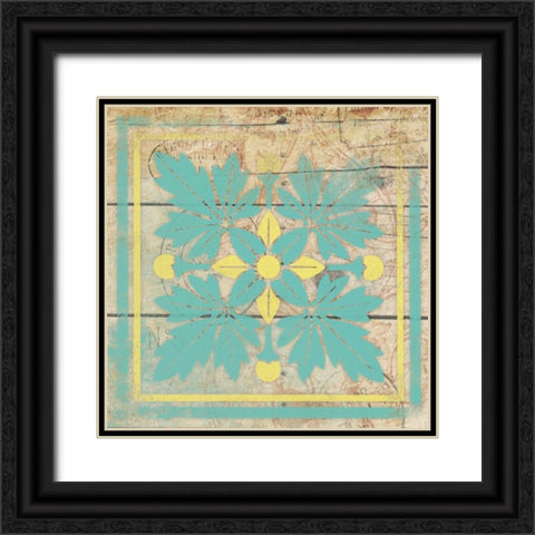 Turq Pattern 8 Black Ornate Wood Framed Art Print with Double Matting by Grey, Jace