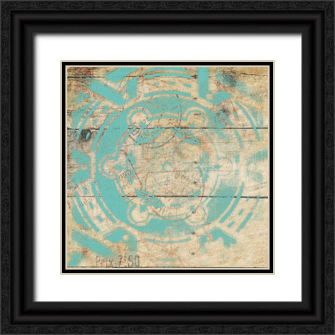 Turq Pattern 9 Black Ornate Wood Framed Art Print with Double Matting by Grey, Jace