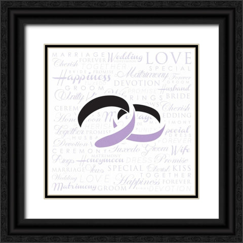 Wedding Rings Black Ornate Wood Framed Art Print with Double Matting by Grey, Jace