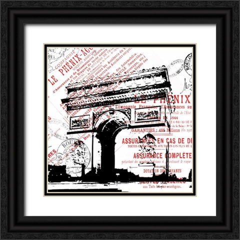 Paris 4 Black Ornate Wood Framed Art Print with Double Matting by Grey, Jace