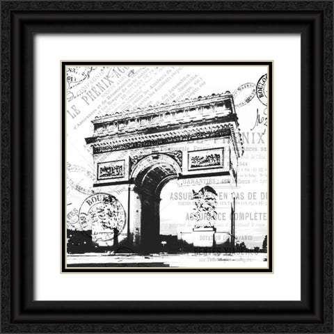 Paris Arch Black Ornate Wood Framed Art Print with Double Matting by Grey, Jace