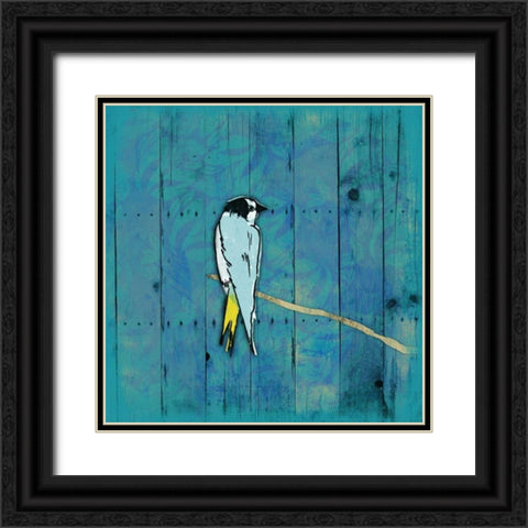 Blue Hue Bird 2 Black Ornate Wood Framed Art Print with Double Matting by Grey, Jace