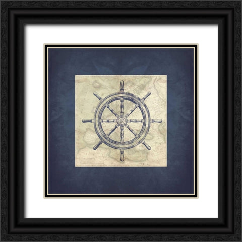 Coastal Map Blue Bordered Black Ornate Wood Framed Art Print with Double Matting by Grey, Jace