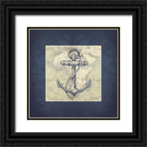 Coastal Map Mate Bordered Black Ornate Wood Framed Art Print with Double Matting by Grey, Jace