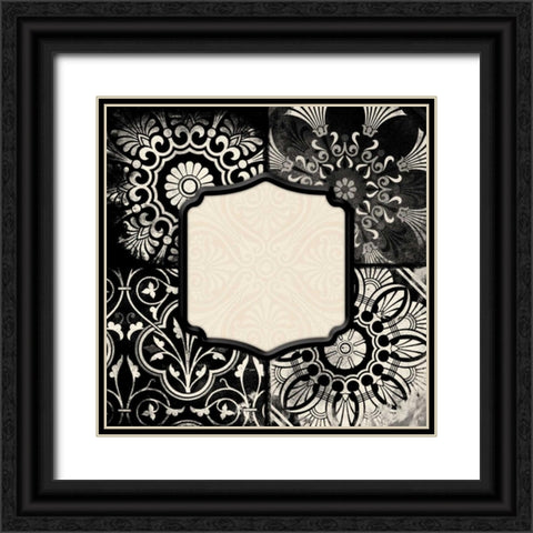 Black cream border Black Ornate Wood Framed Art Print with Double Matting by Grey, Jace