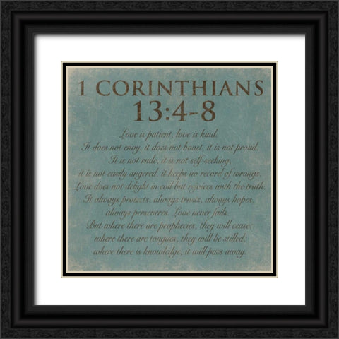 Corinthians-13-4-8 Black Ornate Wood Framed Art Print with Double Matting by Grey, Jace